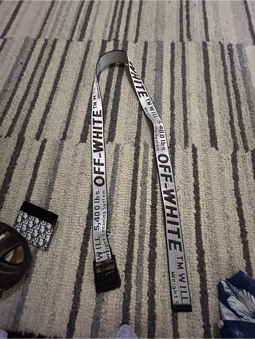 Off-White Industrial Webbing Belt in White and Black